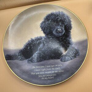 PAWPRINTS ON MY HEART Plate Cherished Poodles Danbury Mint You Were Meant For Me